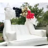 Casa de salto branco por atacado Modern Luxury Inflatable Slide inflável e inflável com parede de parede lua de lua de salto para o casamento incluído soprador