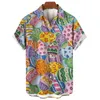 Men's Casual Shirts 2024 Easter Eggs Printed Shirt Summer Clothing Oversized Short Sleeve Original Man