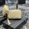 Luxury quilted tassel lou designer shoulder camera bag square Medium crossbody clutch bag womens envelope purse Genuine Leather gold buckle handbags sheepskin bag