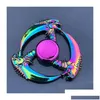 Spinning Top Spinning Top Colorf Liga de Zinco Fidget Spinner Rodas Gyro Brinquedos Metal Rolamento Arco-íris Mão Spinners Foco Anti-Ansiedade Brinquedo Dhjrj
