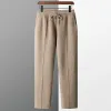 Pants 100% Pure Wool Men's Wool Pants 2023 Autumn Winter Thickened Knitted Long Pants Slim Fitting Solid Color Warm Flat Corner Pants
