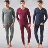 Men's Thermal Underwear Men Long Johns Sets V-Neck Breathable Thin Warm Suit Soft Modal Male Winter