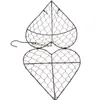 Decorative Flowers Strawberry Decor Heart Shape Hanging Basket Metal Frame Pot Iron Wire Wreath Wrought