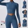 Lu uitlijn vrouw zipper hoody sport sporte sport dames kleding winter snel droge lange mouw jas loopt sport tops strakke fitness workout suit jogger citroen dame gry sport