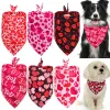 Tillbehör 30st Dog Bandana Valentine's Day Pet Supplies Love Pet Dog Bandanas Scarf Dog Accessories Polyester Liten Dog Puppy Bandana