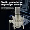 Microphones Metal Professional Microphone Studio för datorspelinspelning Singing Podcast Sound Card