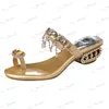 Slippers Women Sandals High Heel Sandals Peep-to Wedge Sandals Women Fashion Ladies Heel Sandals Gold Silver Women Shoes Summer Shoe T240302