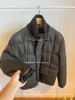 Men Downs Autumn and Winter loro Cowhide Goose Down Zipper Pocket Collar Jacket piana