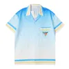 2024 Mens Short Sleeve Hawaiian Shirt Fashion Floral Button Down Bowling Casual Letter Shirts Mens Summer Dress Shirt M-3X