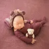 Poduszki 4 szt./Set fotografowanie stroje ubrania stroje dziecięce niemowlęta kapelusz poduszka romper kombinezon niedźwiedź lalka