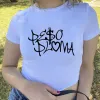 Magliette Peso Pluma Donna Crop Top Camicia ispirata al cantante Street Rapper Magliette Hop Hip Baby Tee Fans Regali Maniche corte Magliette estetiche