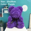 PE Plastic Artificial Flowers Rose Bear Multicolor Foam Rose Flower Teddy Bear Valentines Day Gift Birthday Party Spring Decoration 2024302