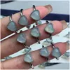 Cluster Rings Sier Color Trendy Vintage Chalcedony Light Blue Heart Party Ring For Women Gift Drop Jewelry Wholesale Drop Delivery Dhzro