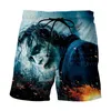 2024 zomer nieuwe clown 3D digitaal gedrukte strandbroek shorts heren sport Capri