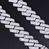 Anpassad 15mm 2Rows Cuban Link Chain S925 Silver med isad Moissanitkedja Hip Hop Mens Necklace Jewelry