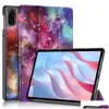 Чехлы для планшетных ПК Сумки Smart For Honor Pad X9 X8 Pro 11,5 дюймов 11,5 Тонкий искусственная кожа Er Функция пробуждения и сна Fundas Прямая доставка Компьютеры Ots8R