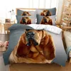 Sängkläder sätter husdjur mops sängar enstaka dubbel täcke omslagskuddar 3d dachshund hem säng sovrum kläder ropa de cama