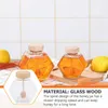 Dinnerware Sets 220 Ml Crystal Glass Bottles With Lids Heat-Resistant Honey Storage Wooden Jars