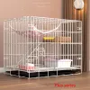 Cages Moyen Gros 2 NIVEAUX Pet chat villa deux couches maison de luxe grande taille espace intérieur pli chatterie articles cage nid