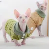 Vêtements Vêtements pour chats Chatons Chiens vêtements Vêtements Mode Rayé Doux Coton Automne Manteau pour Devon Rex Vêtements Pour Animaux De Compagnie Livraison Gratuite