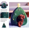 Scratchers Christmas Tree Cat House | Xmas hund katt säng hus | Bärbar mjuk boet träd form husdjur inomhus hus katt grotta tält skräp kattmatta