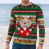 Men's Hoodies Christmas Sweater Elk 3D Printed Casual Knit Sweatshirt For Women's Pullover Gift