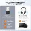 Fones de ouvido EKSA H16 Bluetooth 5.2, fones de ouvido sem fio para PC, microfone AI ENC, tempo de conversação de 35 horas, com dongle USB para escritório/call center