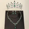 Lüks Rhinestone Tiara Düğün Kafa Bandı Gelin Taç Kolye Küpe Kadınlar için Set Partisi Sevgililer Günü Hediyesi