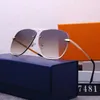 2024 Luxury New Men Solglasögon Vintage Brand Square Men Pilot Sun Glass med logotyp Unisex Designer Shades 7481