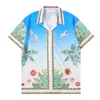 24 hommes à manches courtes chemise hawaïenne mode florale boutonné Bowling décontracté lettre chemises hommes robe d'été chemise M-3X