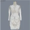 Basic Casual Dresses Sexy Dress Mini Bodycon Dress Bandage Dresses Long Sleeves Bodysuit Lace patchwork see through Dress 240302