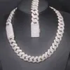 Colares de pingente Hiphop Cuban Link Chains 925 Sterling Silver Fecho Personalizado 20mm 4 Row Iced Out VVS Moissanite Cuban Link Chain 240302