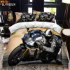 Set Motorcycle Rider Bed Coupet Cover Set Queen Calico Twin Size Counter Litteur Single Single Set Trewing Dish Curtains