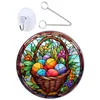 Decorative Figurines Easter Ornaments Double Sided Hanging Sign Decors Flower Garland Window Acrylic