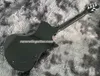 Music Man Armada Singlecut Divisé Bleu Guitare électrique en forme de V bookmatched Flame Maple dessus Noir Dos Incurvé Triangle Inlay Micros HH Belly Cut Contour