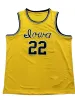 NCAA Iowa Hawkeyes Basketball Jersey 22 Caitlin Clark College Size Youth Adult White Yellow Round Collor