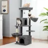 Scratchers Cat Tree Plush Cat Tower Multilevel Cat Playhouse with Sisal Scratching Posts Pacious Hammock and Large Nest