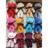 12pcslot 10cm Bear Plush Stuffed Animal Mini Teddy Dolls Small Gift Party Wedding Present Pendant Toy 240220