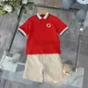 Tute classiche tracce di t-shirt set per bambini abiti firmati tagliale 90-150 cm joyful rossa polo per bambini e lettere pantaloncini stampati 24feb20