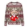 Men's Hoodies Christmas Sweater Elk 3D Printed Casual Knit Sweatshirt For Women's Pullover Gift