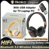 Hörlurar H7 TV Bluetooth -hörlurar Trådlös hörlur med mic USB -adapter Headset Buller Avbrytande stereo vikbar bas för TV -hörlur