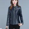 Jackets Leather Jacket Women 2023 Spring Autumn New Short Slim PU Faux Leather Moto Coat Korean Fashion Temperament Casual Coat Clothing