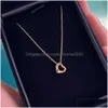 anyluxurydesigner الكلاسيكية S925 Sterling Sier Love Series Diamond Clavicle Necklace Day Valentines with Box Drop Dress