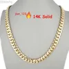 Pendant Necklaces Hip Hop Jewelry Design Luxury Custom 14k Real Yellow Gold Heavy Plain Miami Cuban Curb Link Chain for Men 240302