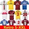 1995 1996 1996 Baggio Weah Boban 레트로 축구 유니폼 밀란 1993 1993 Maldini di Canio Savicevic Baresi Vintage AC 클래식 풋볼 셔츠