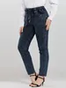 LIH HUA femmes grande taille jean automne Chic élégant pour les femmes potelées coton tricoté 240229