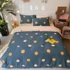 3st Baby Leopard sängkläder Set Cotton Crib Bed Linen Kit Cartoon Animal Inkluderar Pillowcase Bed Sheet Då täcke utan fyllmedel 240229