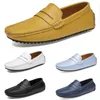 Sapatos sociais primavera outono verão cinza marrom branco masculino baixo top respirável sola macia sapatos sola plana homens GAI-69