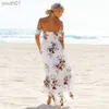 Robes décontractées de base Robe Maxi robes longues épaules dénudées plage Floral Vintage mousseline de soie blancLadies robe de mariée de plage 240302