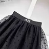 Luxury kids dress sets summer child tracksuits Size 110-160 CM short sleeved T-shirt and Spotted lace short skirt 24Feb20